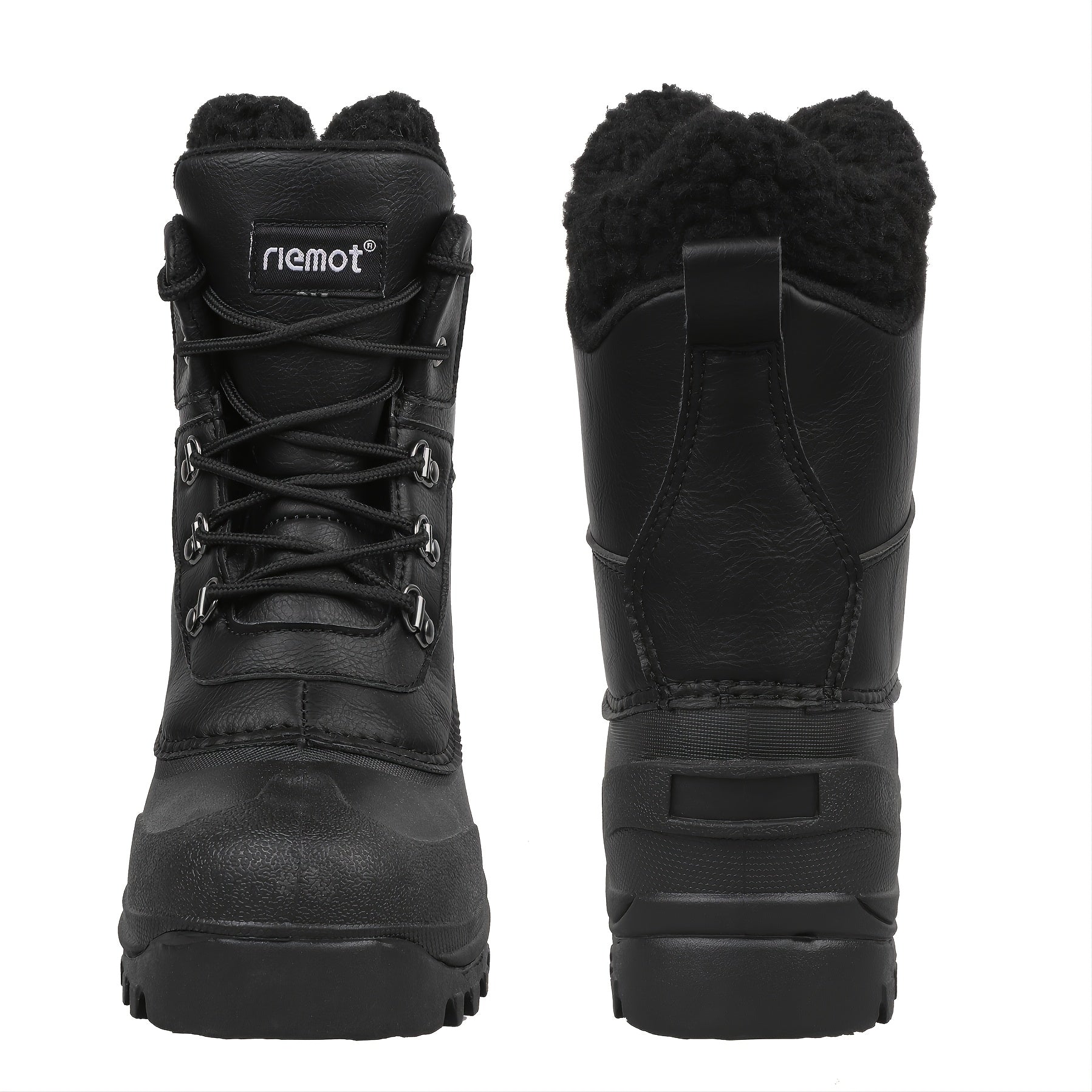 RIEMOT Men's High Quality All-Season Snow Boots with Warm Fleece - Heavy-Duty & TPR Sole, Non-Slip Traction Boots Suitable for Hiking, Trekking, Gardening - Winter/Summer/Fall/Outdoor Footwear