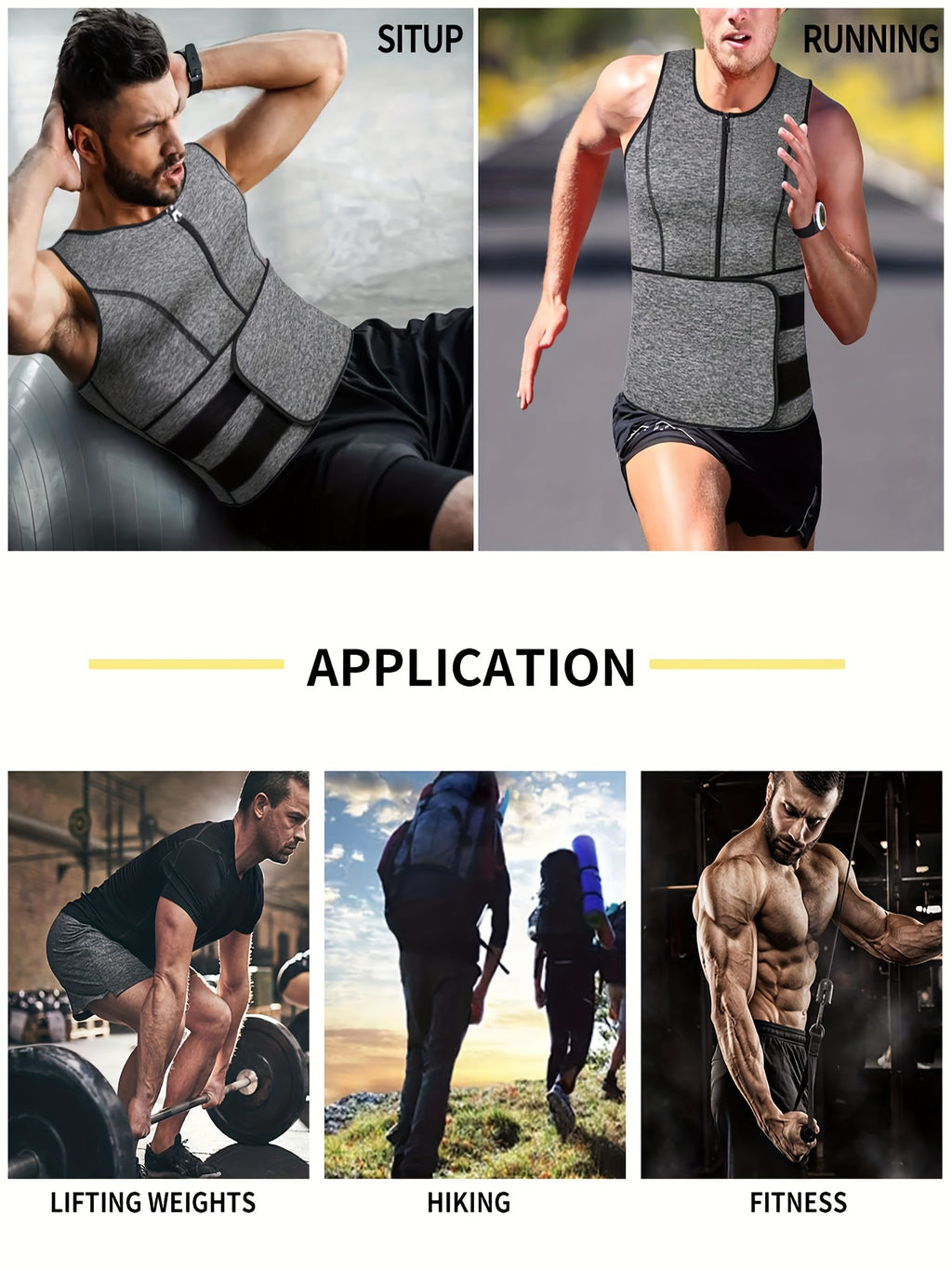 TKPARK Men's Adjustable Compression Tank Top & Waist Trainer - High-Elasticity Workout Shirt with Back Support, Sleeveless Gym Shaper Vest, Zipper Closure & Belt for Fitness Training, Fitness Compression Wear | Sleeveless Tan