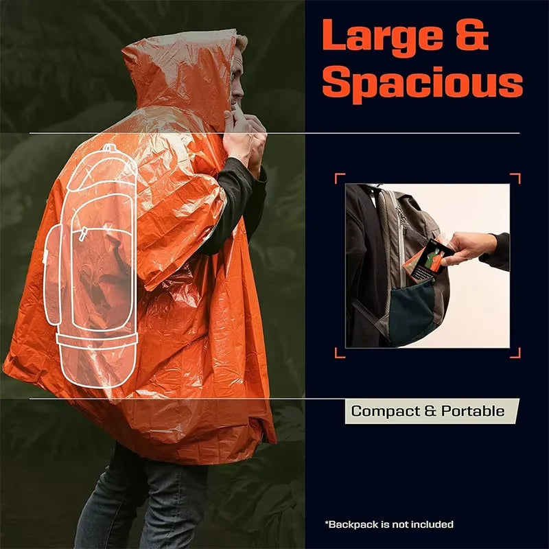 Emergency raincoats raincoats weatherproof outdoor survival and camping equipment survival tools thermal blankets raincoats