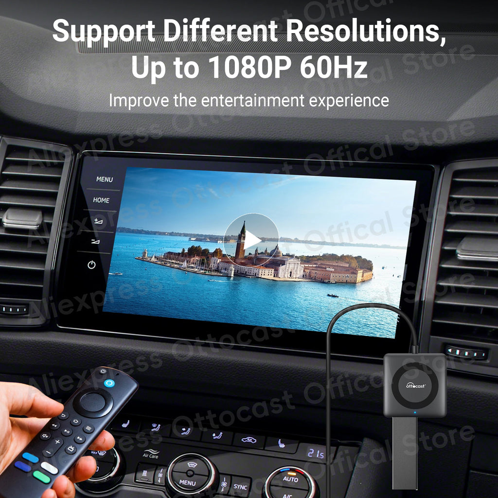 OTTOCAST Car TV Mate Pro C4 Wireless CarPlay Android Auto Adapter Multimedia Adapter Video Converter for HDMI for TV Sticks New