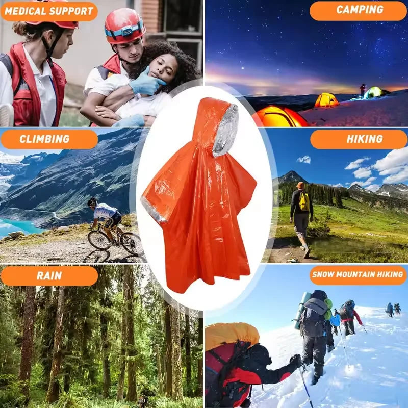 Emergency raincoats raincoats weatherproof outdoor survival and camping equipment survival tools thermal blankets raincoats