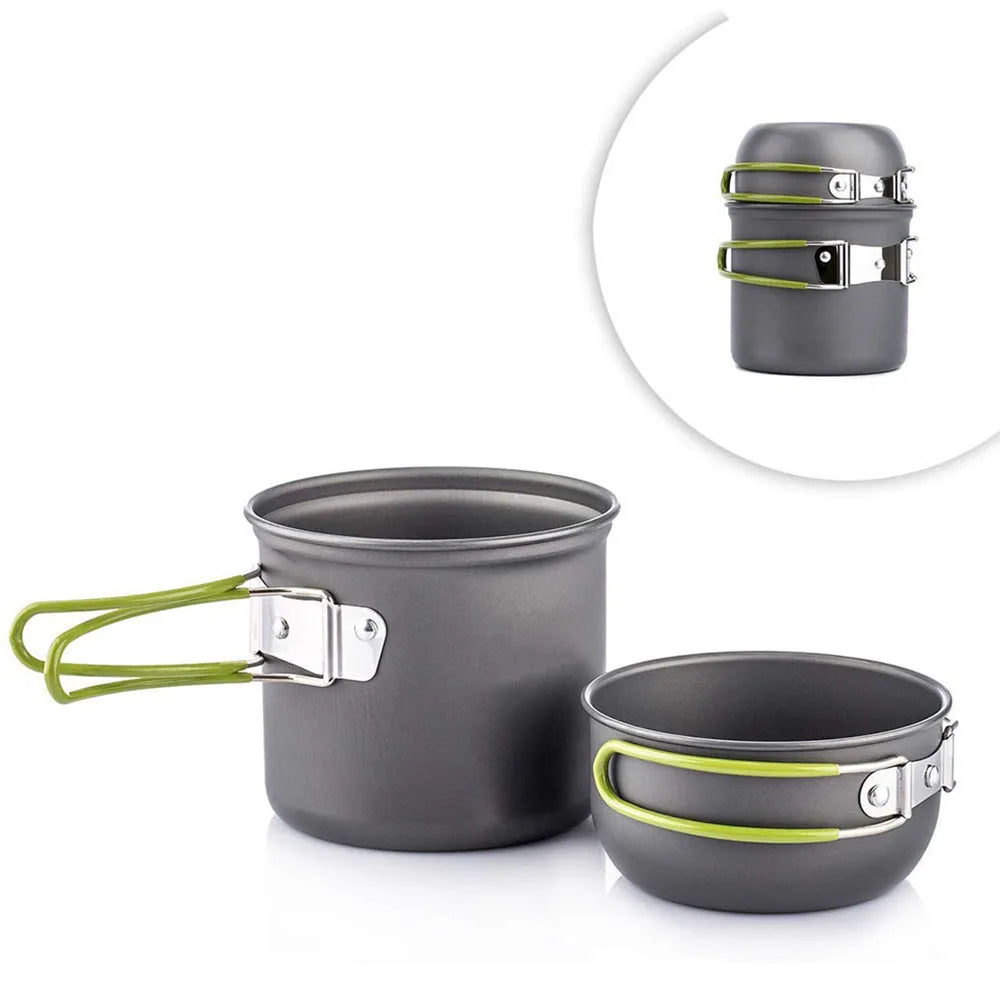Ultralight Cookware Set Portable Outdoor Cooking   for Hiking Trekking Picnic Fishing Mountaineering