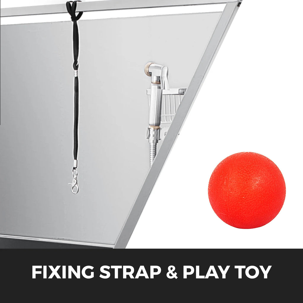 SucceBuy 62In  Professional Stainless Steel  With Steps  Dog Washing Station