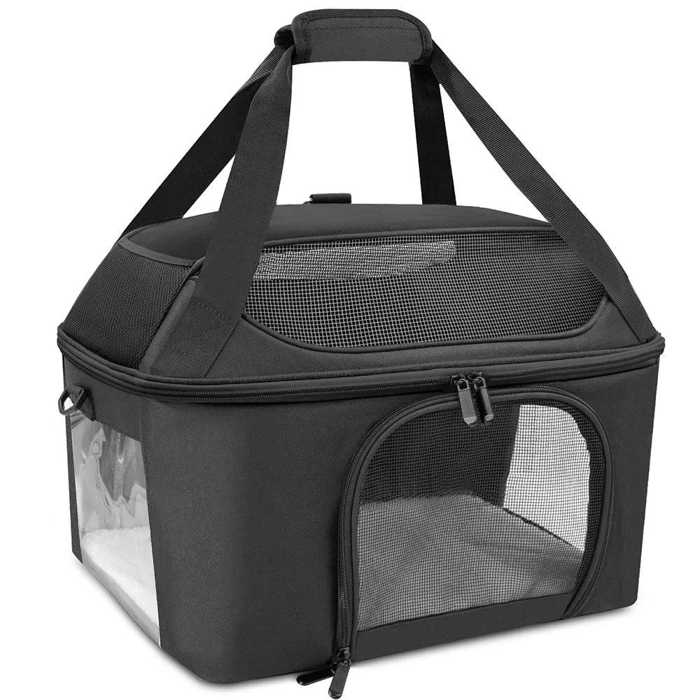 Dog Backpack Breathable Pet Portable Foldable Carrier Bag Travel Airline Approved Transport Bag For Small Dogs And Cats Outgoing