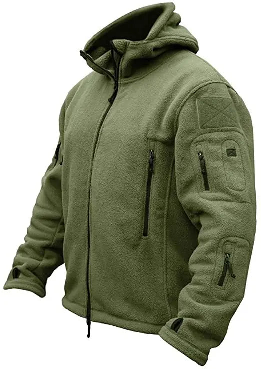 Men's Outdoor Hiking Hooded Coats Warm Military Tactical Sport Fleece Hoodie Jacket Multi-Pockets