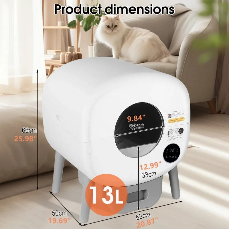 Extra Large  Multiple Cats, Odor-Free, App-Controlled, Ambient Light Waste Disposal