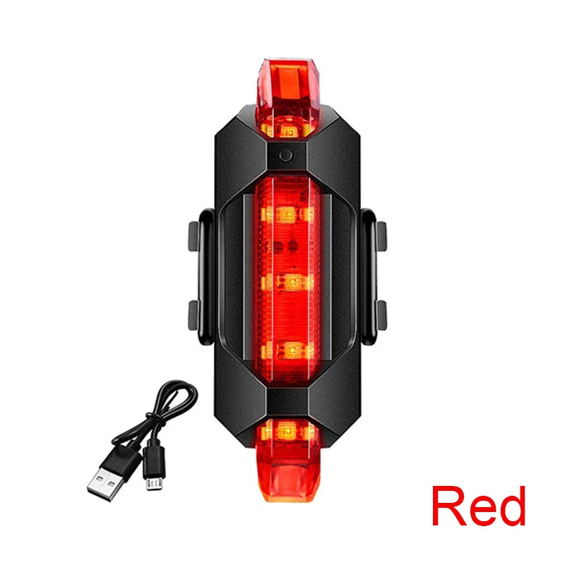 USB Rechargeable Bike Light Front Light Red Taillight Easy to Install 3 Modes Bicycle Accessories for the Bicycle