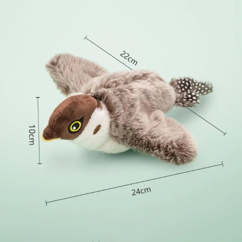 Interactive Cat Toys Rechargeable Flying Bird Cat Toy  Can Add Catnip Touch Activated Plush Toy