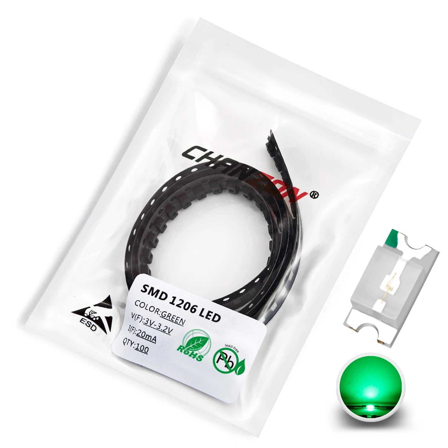 1206 3216 SMD LED Diode Chip Warm White Red Green Blue Yellow Orange UV Purple Pink RGB SMT Lamp Light Beads Emitting Kit