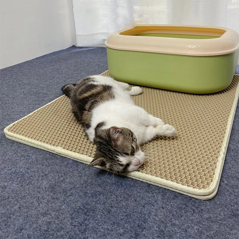 Cat Litter Mat Water Urine Proof Double Layer Pet Foldable