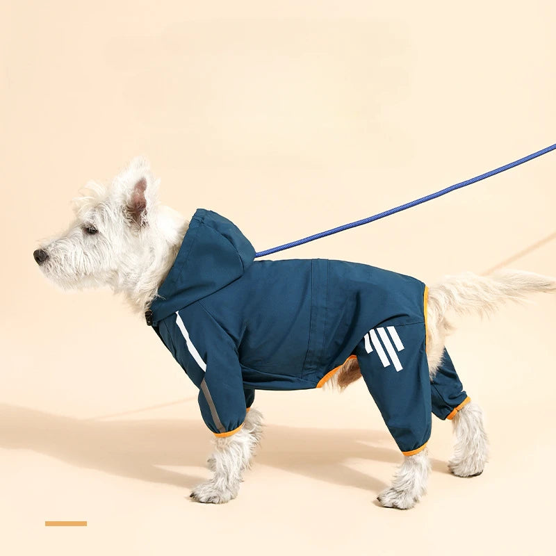 Outdoor Dog Clothing Raincoats Warm Windproof Raincoats Leisure Pet Reflective Strips Design Assault Suits Quick Drying Products