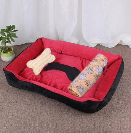 Pet Large Dog Bed Warm House Candy-colored Square Nest