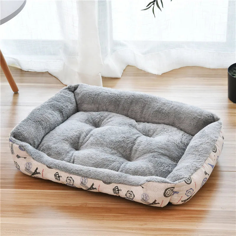 Pet Large Dog Bed Warm House Candy-colored Square Nest
