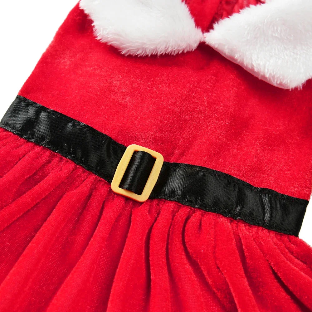 Cute Pet Dresses For Christmas Cosplay Dog Princess Skirt For Small Medium Dogs Cats Kitten Soft Cozy Pets Dresses Kitty Costume