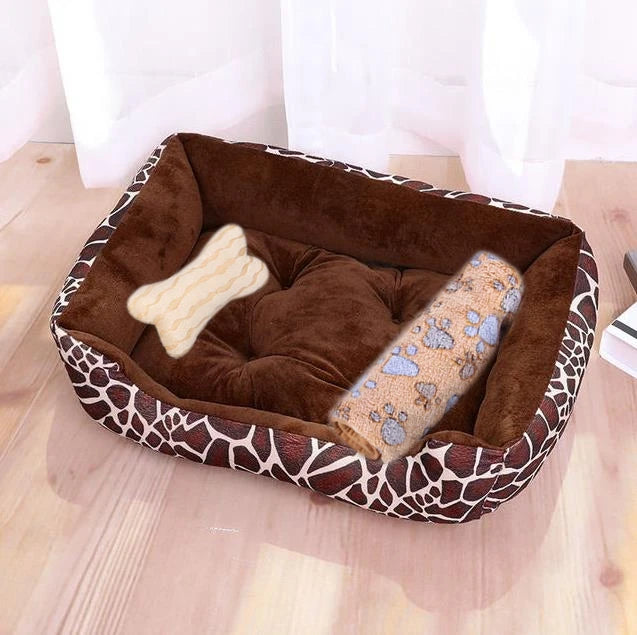 Pet Large Dog Bed Warm House Candy-colored Square Nest