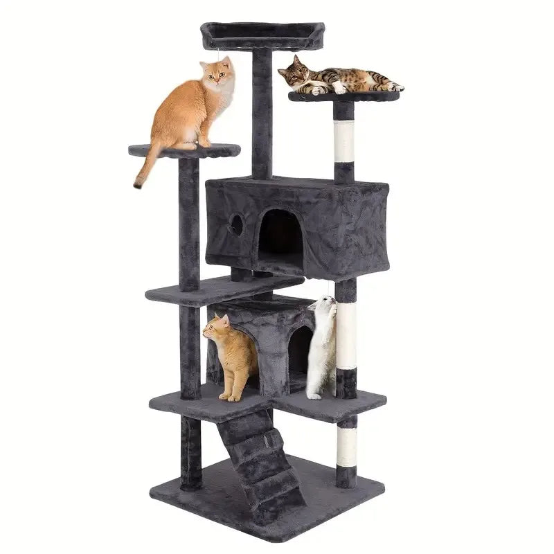 Cat Tree 54/70 Inch Cat with Sisal-Covered Scratching