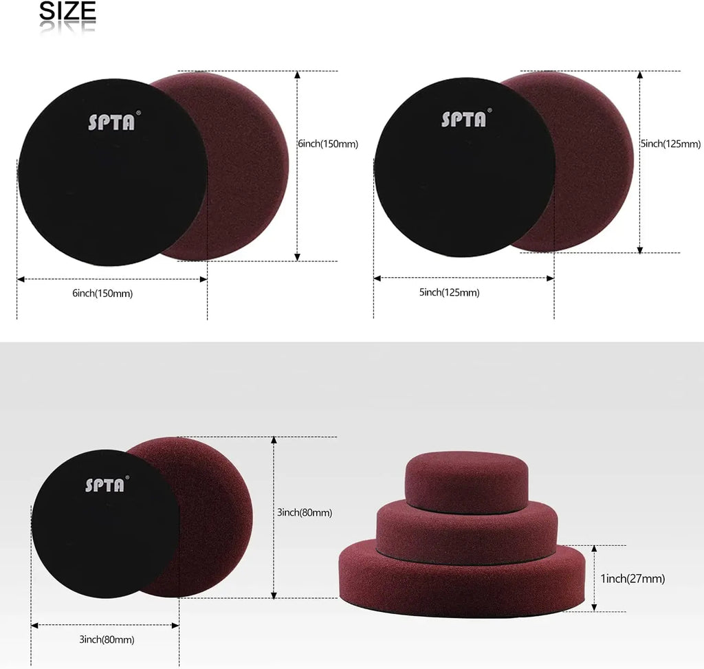 Buffer Polisher, Spta 7 Inch 180Mm Rotary Polisher Car Polisher Electric Polisher Ro Polisher & Polishing Pads Set For Auto