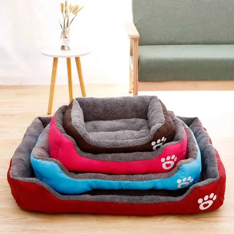 Pet Large Dog Bed Warm House Candy-colored Square Nest