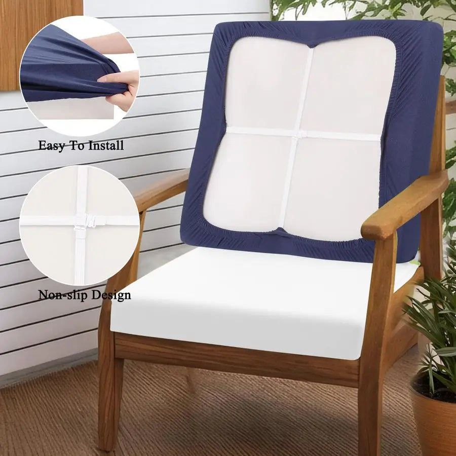 Outdoor Patio Cushion Covers Set of 12 Waterproof Stretch Seat Cushion Cover for Patio Furniture Clearance Outdoor Sofa Cushion