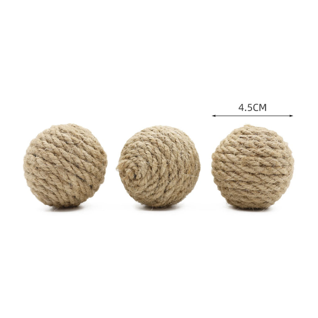 1 Pc Pet Cat Hemp Rope Ball Rolling Interactive Hand-woven Cat Scratching