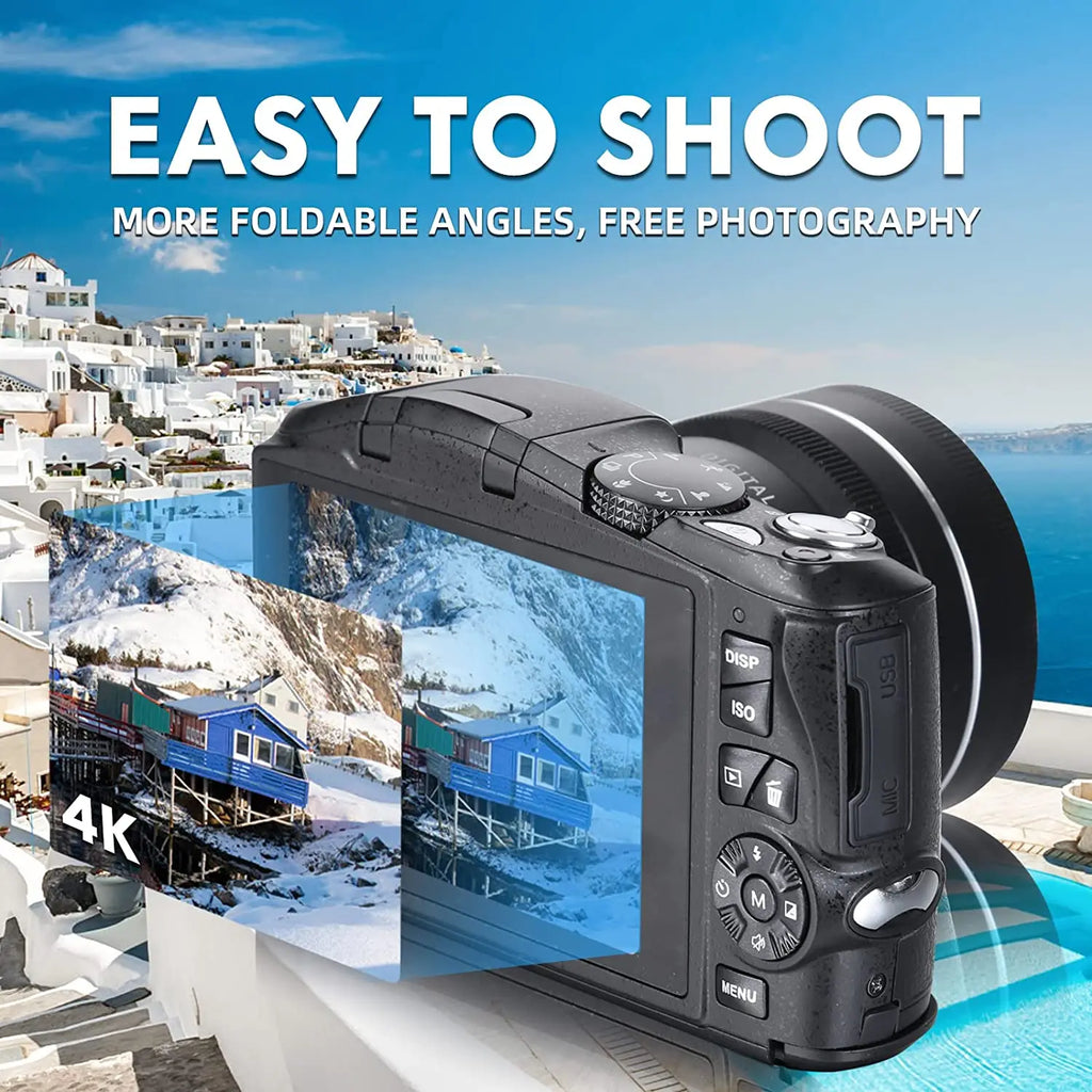 NBD Digital Camera for Photography and Video 4K 48MP Vlogging Camera for YouTube 16X Digital Zoom 52mm Wide Angle & Macro Lens