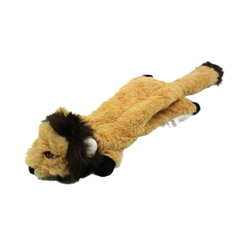 45/60CM Plush Pet  Dog Chew Toy with Squeaker Animal Shape for Small Medium Dogs Puppy Fox Wolfdog Squirrel Lion Tiger Leopard