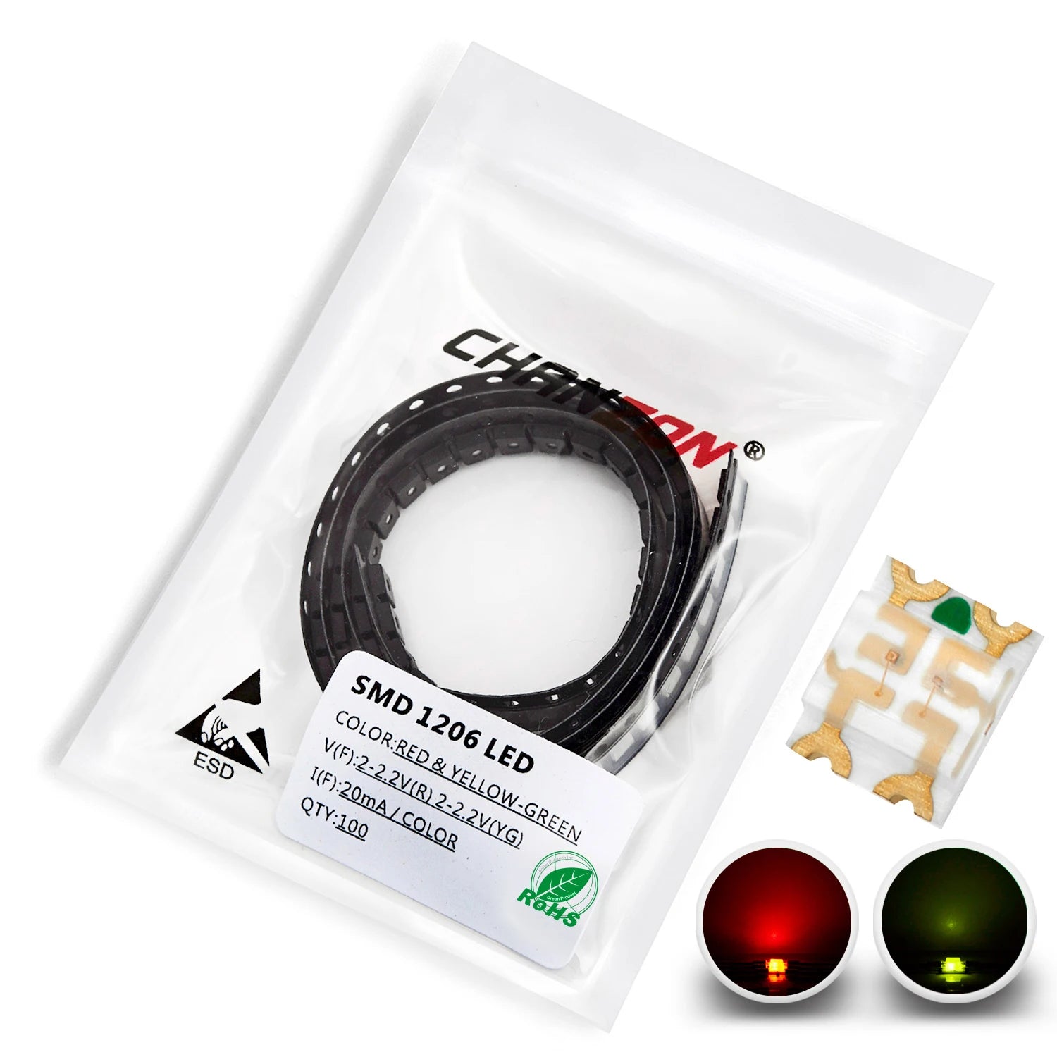 1206 3216 SMD LED Diode Chip Warm White Red Green Blue Yellow Orange UV Purple Pink RGB SMT Lamp Light Beads Emitting Kit