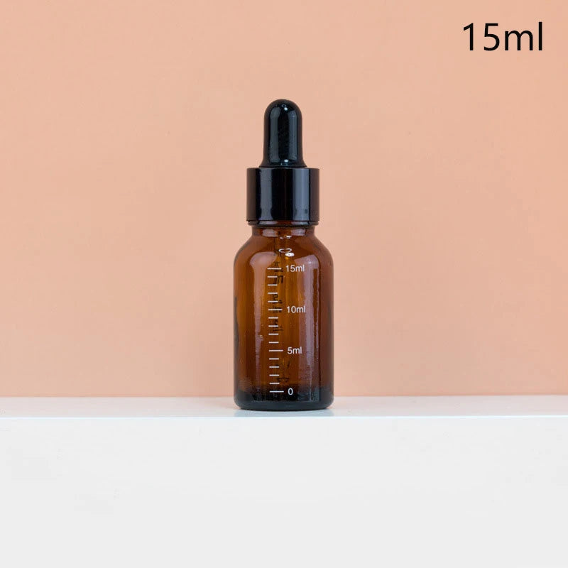 5ml-100ml Dropper Bottles With Scale Reagent Eye Drop Amber Glass Aromatherapy Liquid Pipette Bottle Refillable Bottles Travel