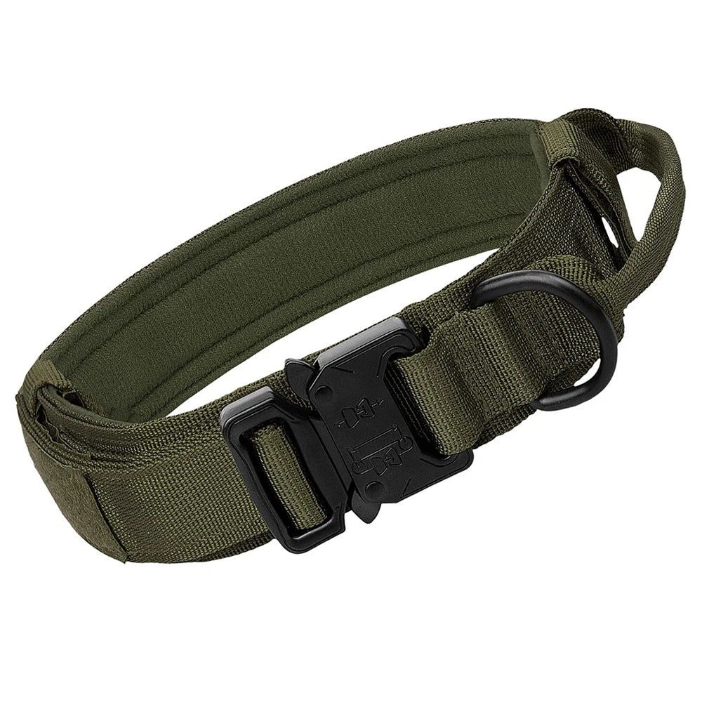 Handle Military Collar with Patch Outdoor Training and Walking for Medium and Large Dogs