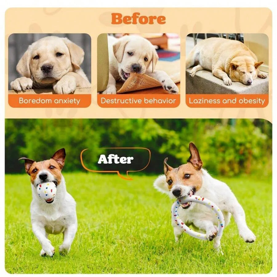 Bite Resistant Solid Dog Ball Toys for Small Dogs High Elasticity E-TPU