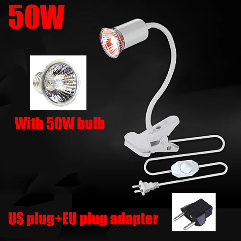 220V Turtle Basking Lamp With 25\50\75W UVA+UVB Full Spectrum Sun Lamp