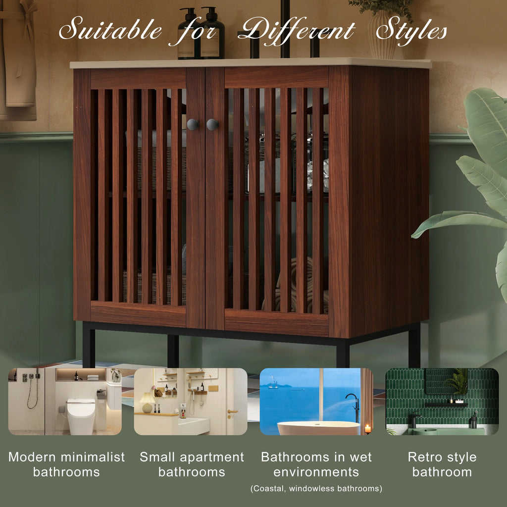 SH.KL 30 Inch  Bathroom Cabinet with 2 Soft-Close Doors, Bathroom Furniture, Vanities