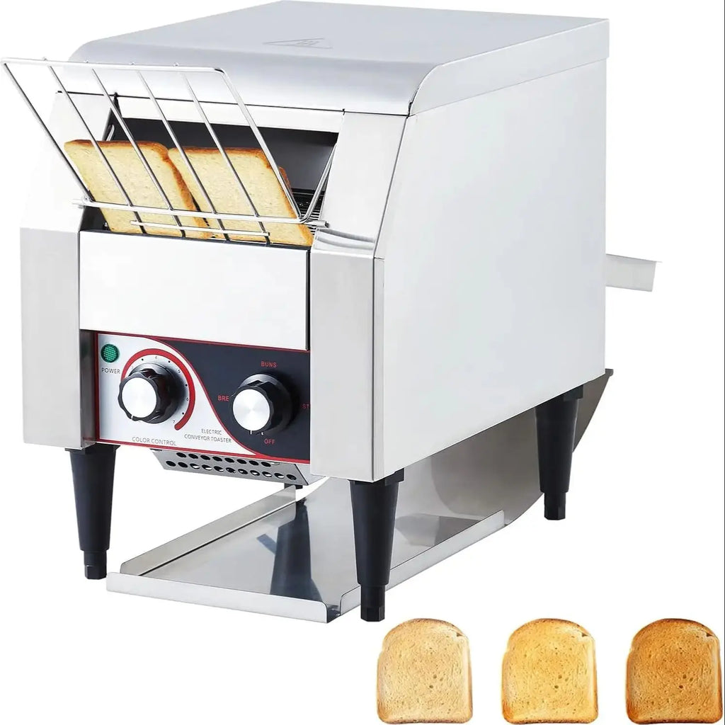 Commercial Toaster Conveyor 150 Slices/H Heavy Duty Industrial Design Stainless , Dual Heating Tube 7-Speed