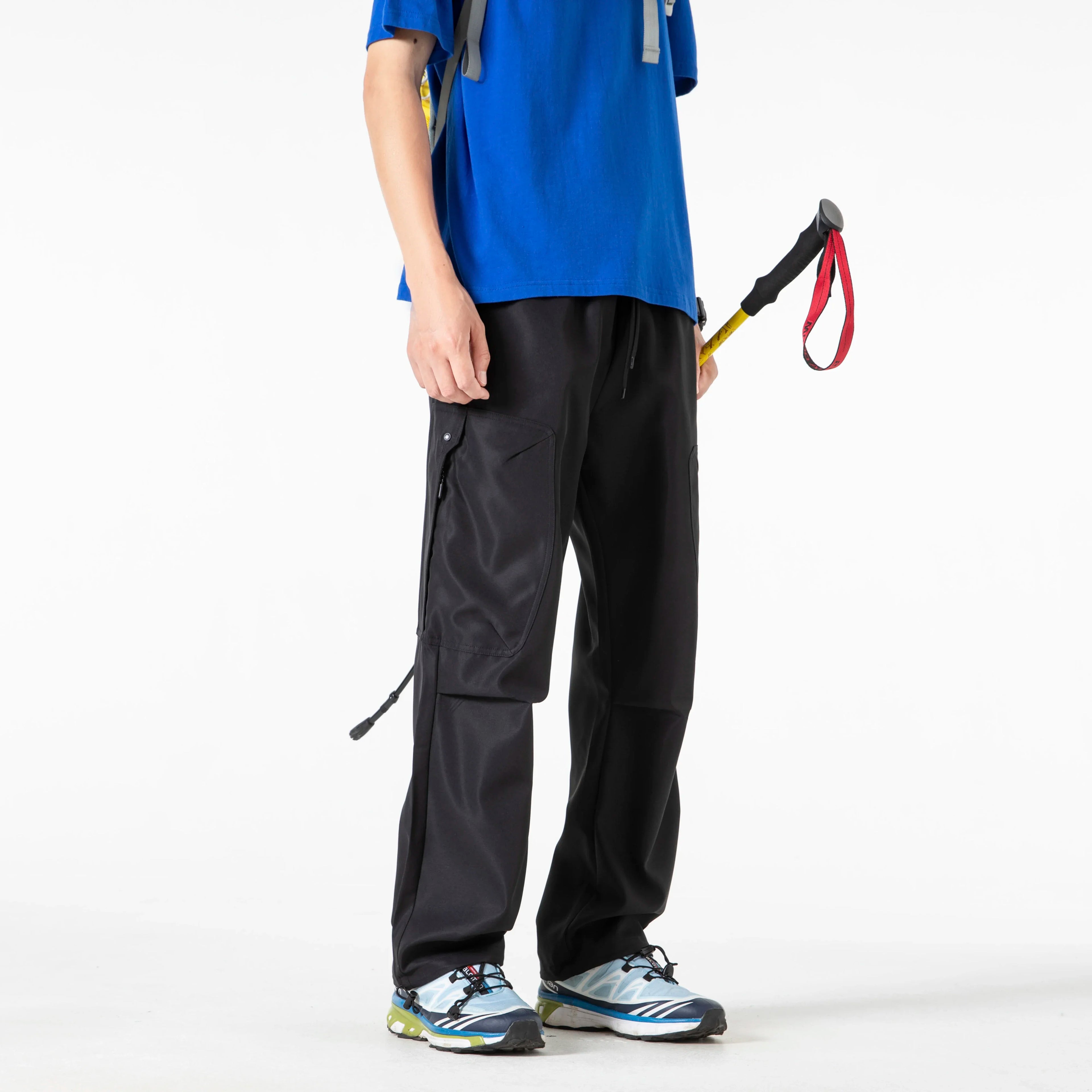 Outdoor Climbing Camping Hiking Trousers Casual Loose Cuffed Pants Men's Solid Color Long Pants Autumn Fashion Men Clothing