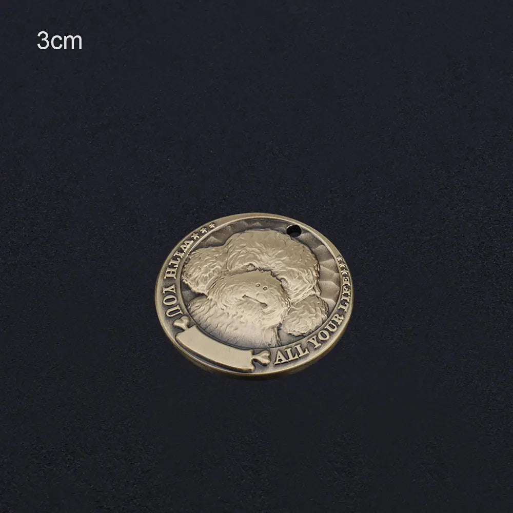 Custom Name Dog Tag Personalized Pet ID Plate Retro Brass Pet Collar Accessories DIY For Puppy Pendant