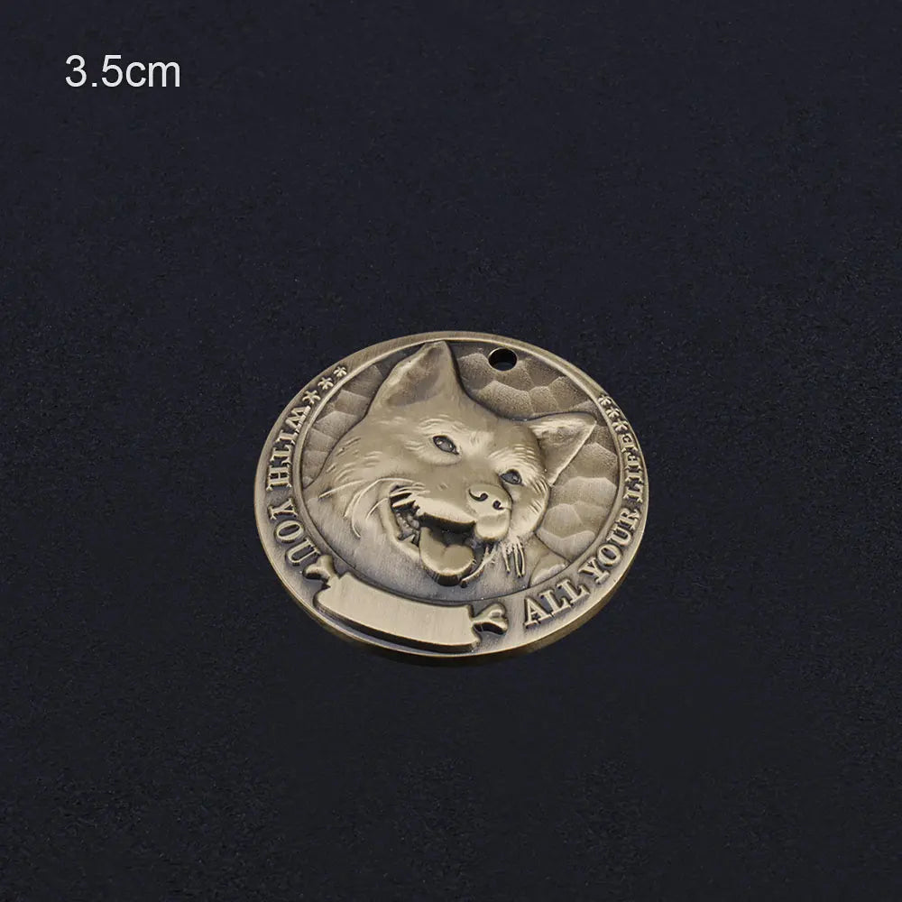 Custom Name Dog Tag Personalized Pet ID Plate Retro Brass Pet Collar Accessories DIY For Puppy Pendant