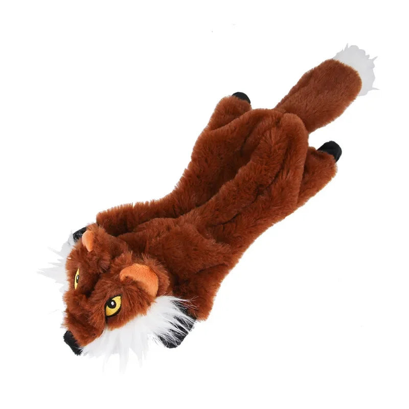 45/60CM Plush Pet  Dog Chew Toy with Squeaker Animal Shape for Small Medium Dogs Puppy Fox Wolfdog Squirrel Lion Tiger Leopard
