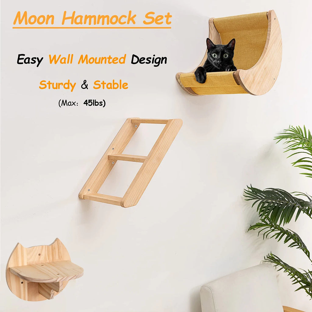 Cat Shelf Wall Hammock Climbing Shelves Moon Shaped Cats Wall Furniture