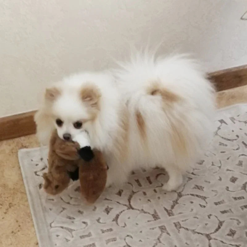 45/60CM Plush Pet  Dog Chew Toy with Squeaker Animal Shape for Small Medium Dogs Puppy Fox Wolfdog Squirrel Lion Tiger Leopard