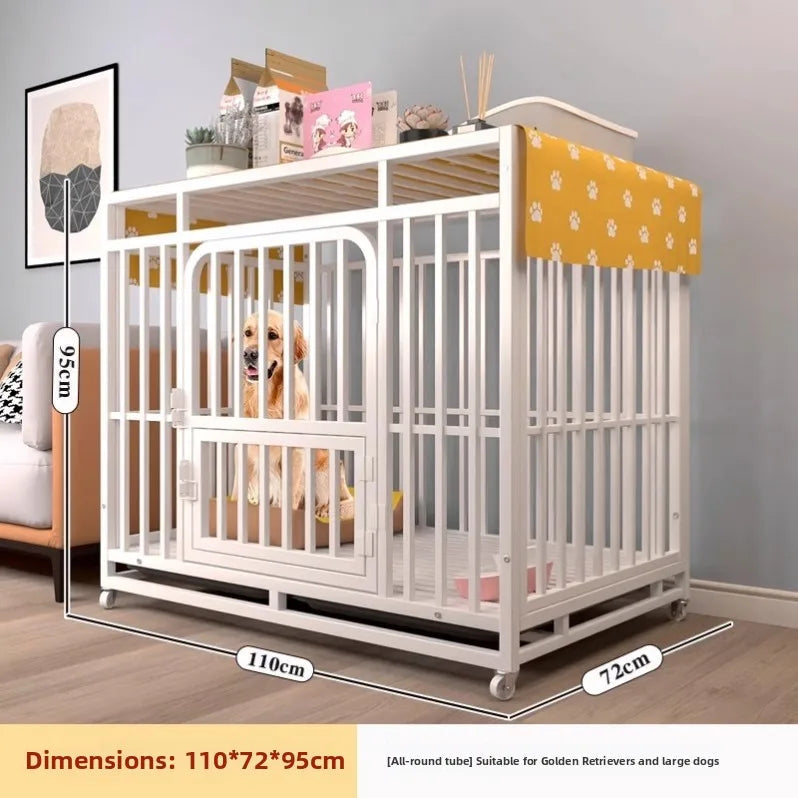 Indoor Dog Cage Large Medium Dog House with Toilet Golden Retriever Samoyed Border Collie Labr Retriever Pet Cage Fence