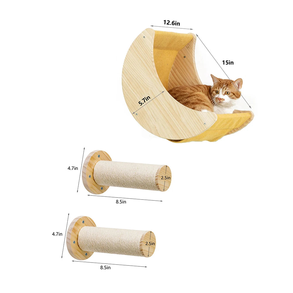 Cat Shelf Wall Hammock Climbing Shelves Moon Shaped Cats Wall Furniture