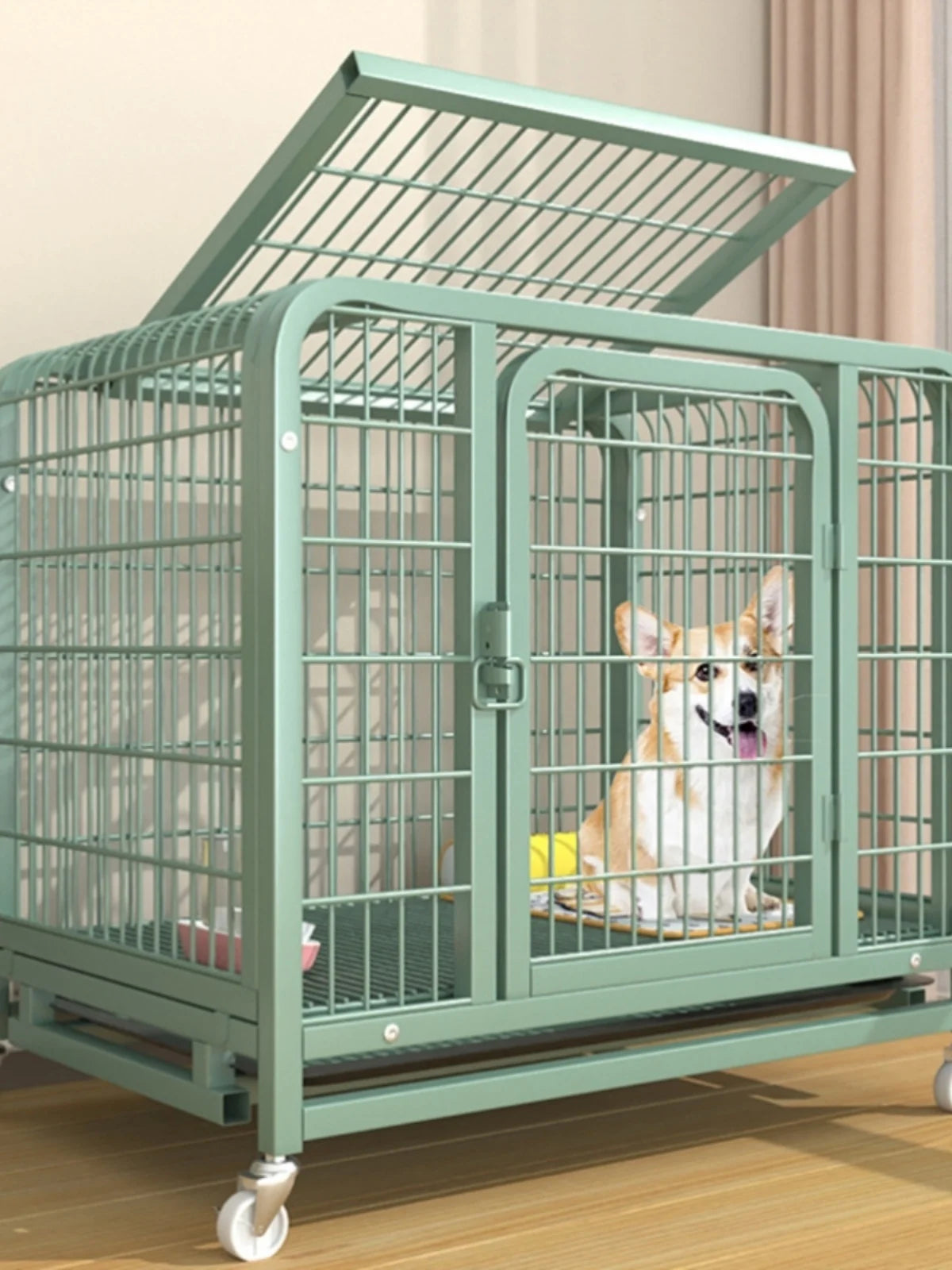 Indoor Dog Cage Large Medium Dog House with Toilet Golden Retriever Samoyed Border Collie Labr Retriever Pet Cage Fence