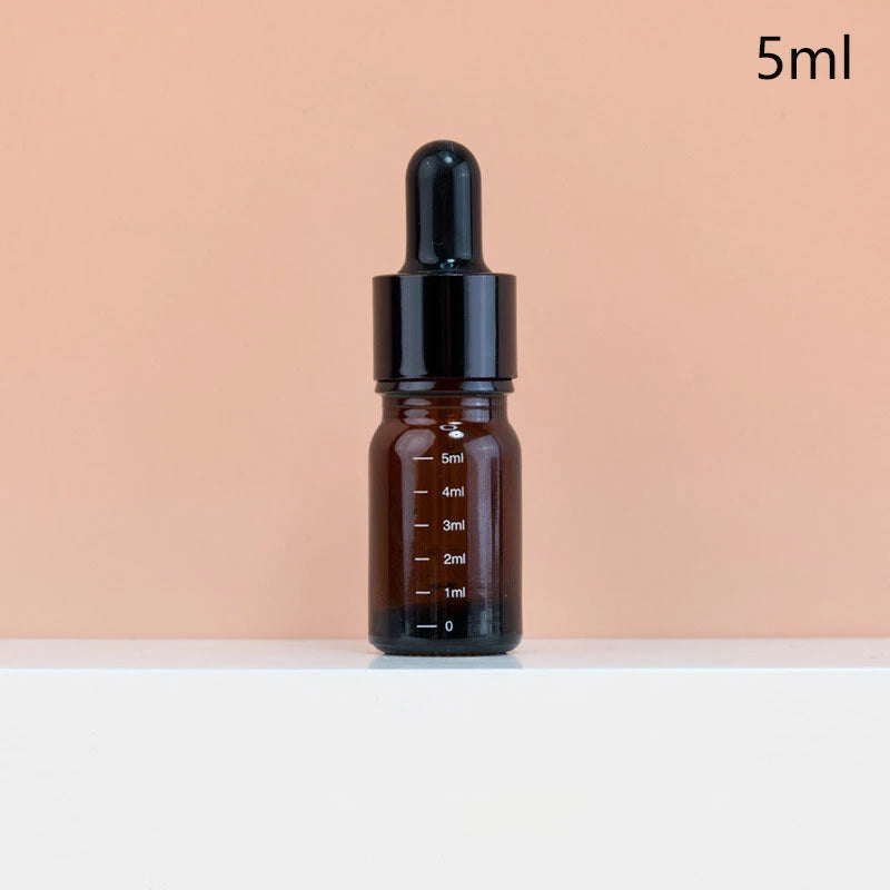 5ml-100ml Dropper Bottles With Scale Reagent Eye Drop Amber Glass Aromatherapy Liquid Pipette Bottle Refillable Bottles Travel