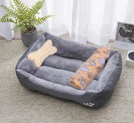Pet Large Dog Bed Warm House Candy-colored Square Nest