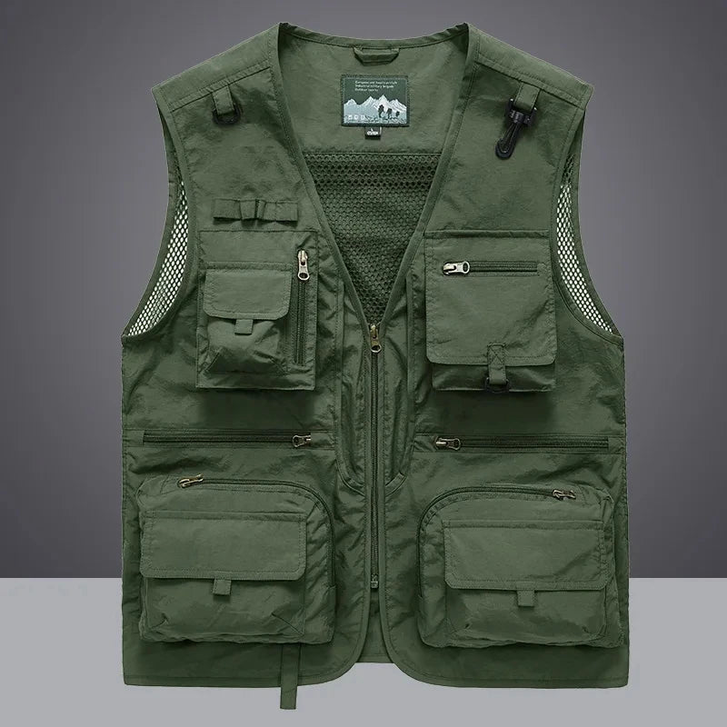 2025 New Outdoor Leisure Vest Men's New Multi-Pocket Breathable Outdoor Sports Coat High-Quality Design Leisure Vest Men