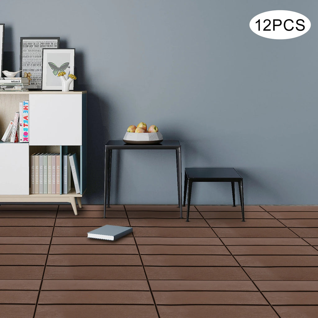 Balcony Flooring – 12-Pack Interlocking Deck Tiles – 12 x 12-inch Floor Tiles – Flooring for Balcony, Patio, Porch