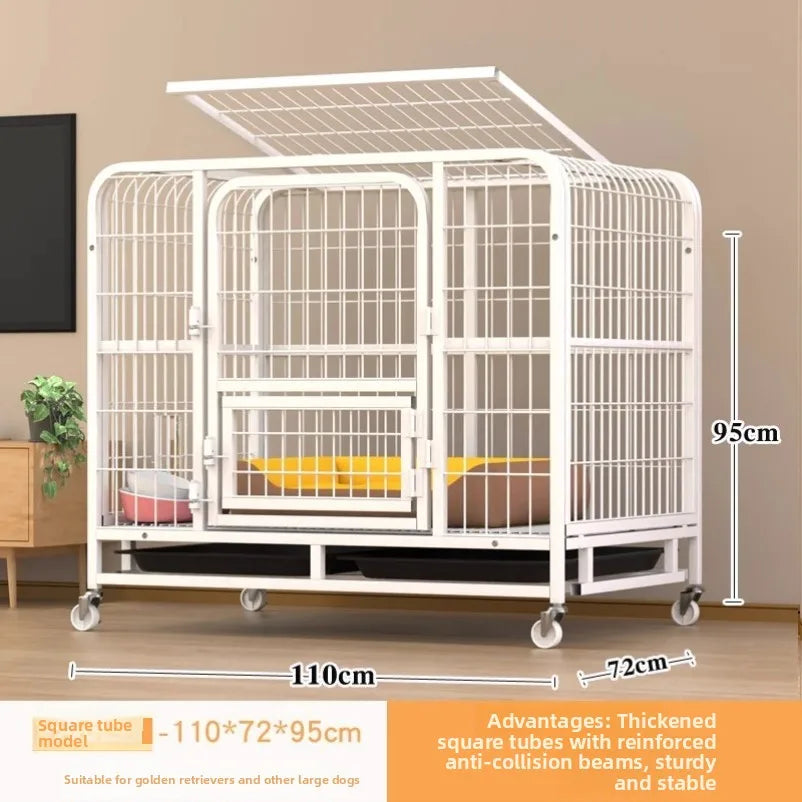 Indoor Dog Cage Large Medium Dog House with Toilet Golden Retriever Samoyed Border Collie Labr Retriever Pet Cage Fence