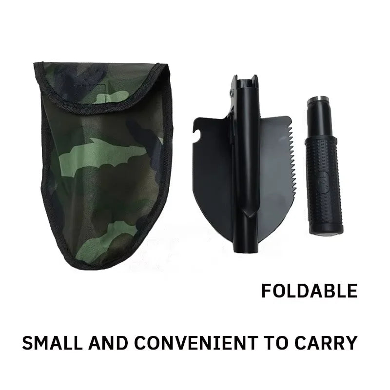 Multi-Function Foldable Camping Shovel Telescopic Survival Gear for Hiking Gardening Snow Removal and Outdoor Adventure