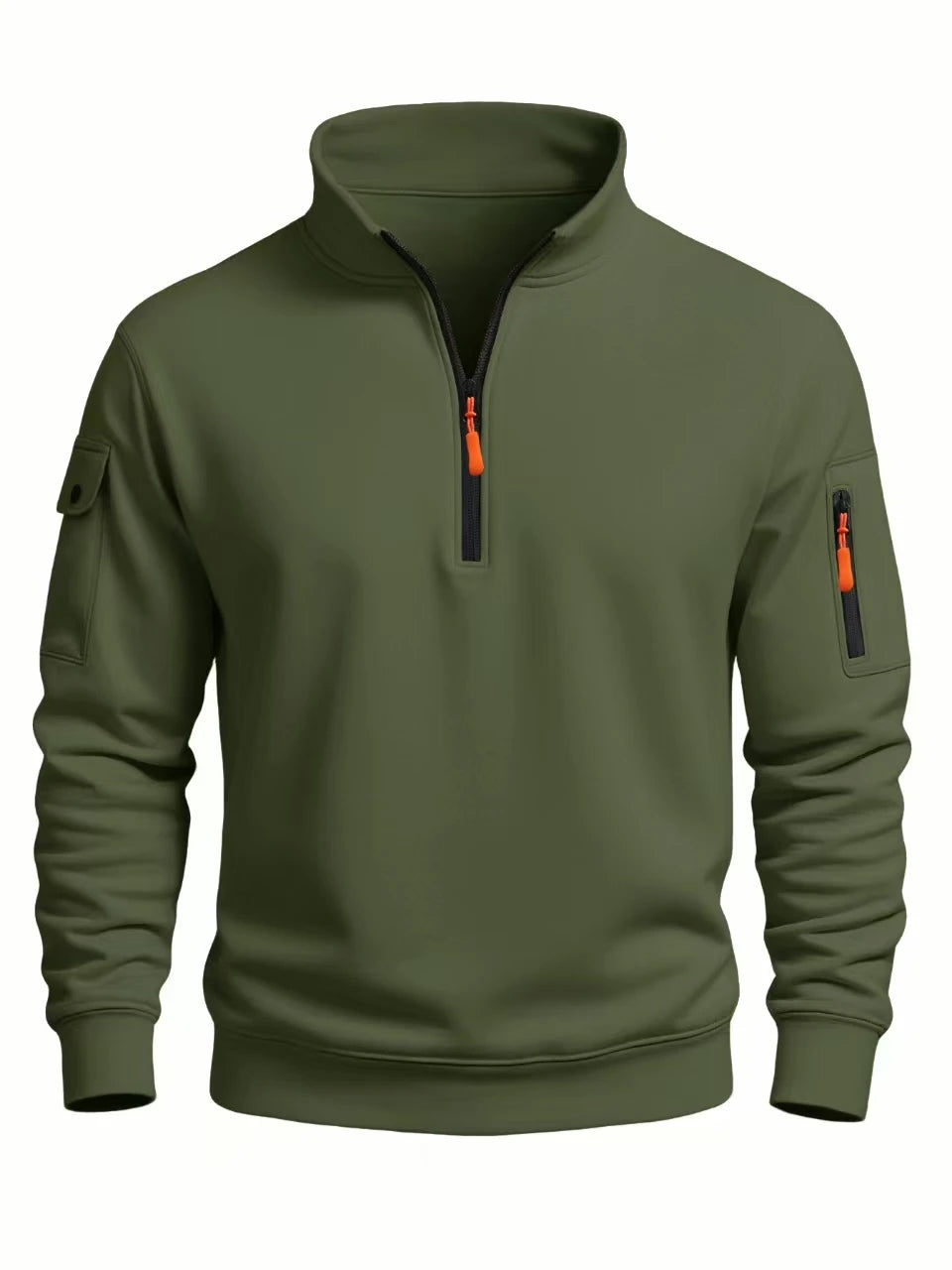 Men's sweatshirt 2025 autumn and winter new casual sports casual long sleeved high neck half zipper windproof top