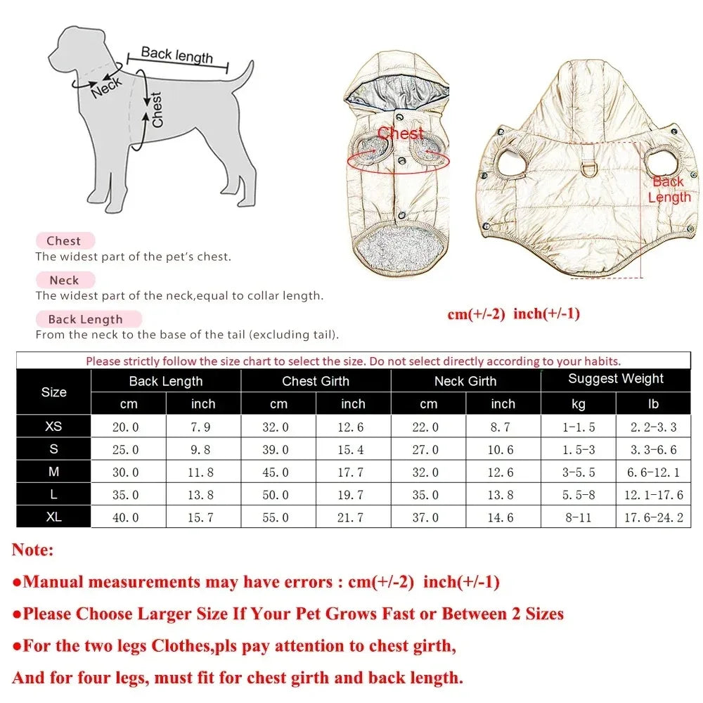 Warm Fleece Dog Coat Hoodie for Small Medium Dogs Winter Puppy Clothes Jacket with D-ring Thick Cozy Pug Dachshund Parka Costume